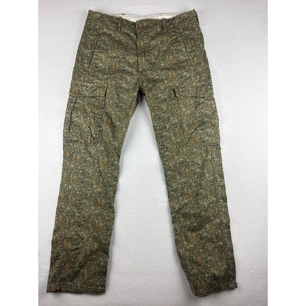 Levi Strauss Men's 32 Digital Camo Streetwear Cargo Pants Green Tan Straight Leg